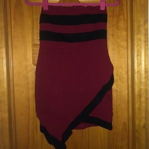 Sexy Strapless Asymmetrical Dress